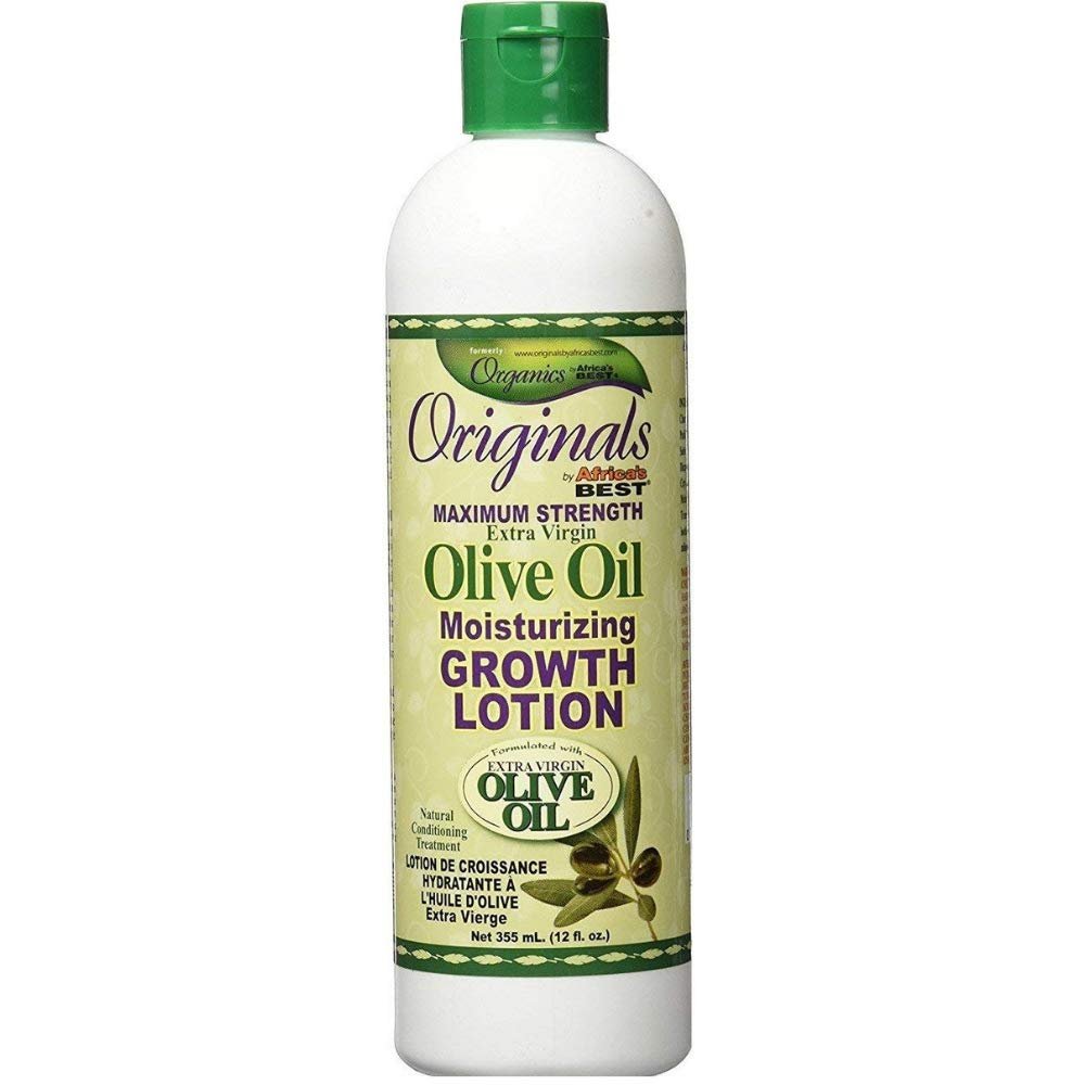 Africa's Best Originals Maximum Strength Extra Virgin Olive Oil Moisturizing Growth Lotion 12 oz (Pack of 2)