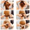 4Pcs Elegant Ribbon Magic French Twist Bun Maker Clip Hook Holder Magic Roll Rings Donut Updo Chignon Former Pads Foam Sponge Hair Styler Curler Braid Ponytail Stick Hairstyle Styling Tool Accessories view 2