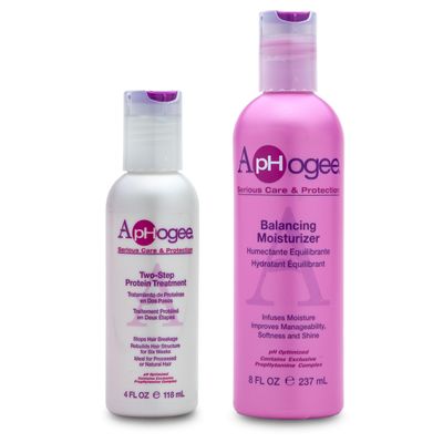 Aphogee Hair Care Double Bundle  Two-Step Protein Treatment (4 fl oz) & Balancing Moisturizer (8 fl oz)