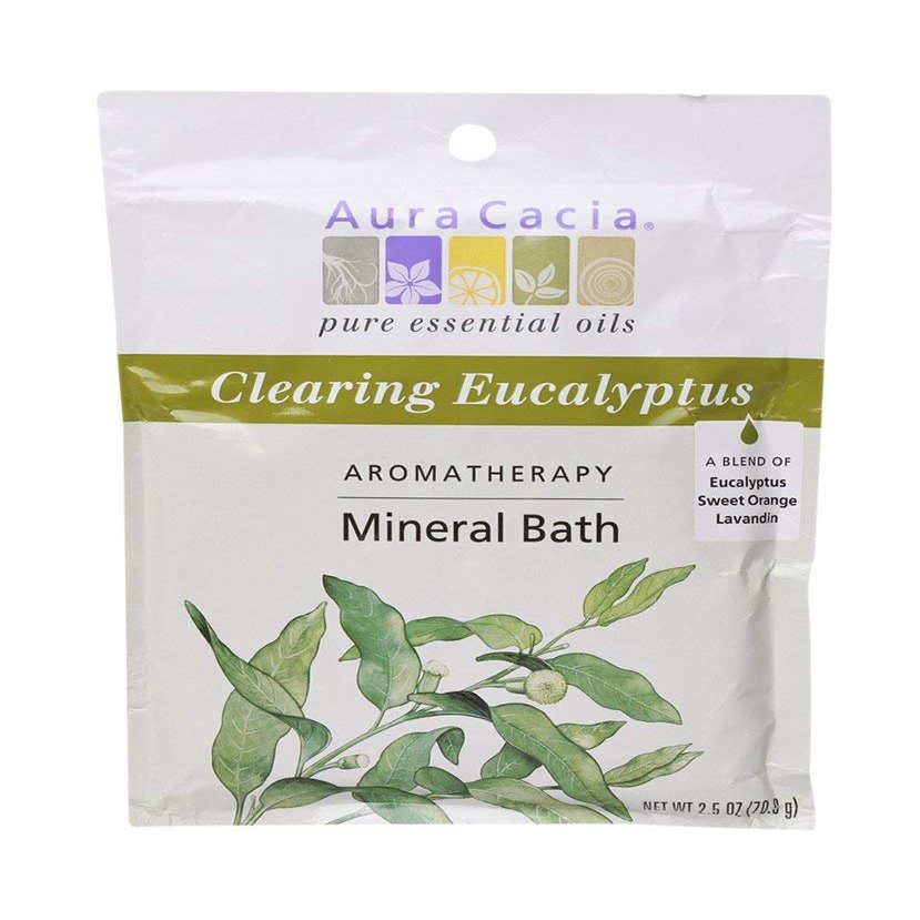 Aura Cacia Clearing Eucalyptus Aromatherapy Mineral Bath 2.5 Oz. Packet