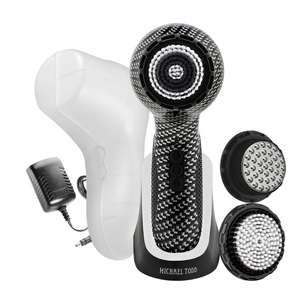 Michael Todd Soniclear Elite Antimicrobial Facial Cleansing Brush System, 6-Speed Sonic Powered Exfoliating Face Brush & Body Brush