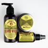 Medicine Man's Beard & Mustache Care Kit: Itchy Beard Wash 4,7 FL OZ, Anti Itch Beard Oil 2 FL OZ, Beard & Mustache Balm 2 FL OZ - in a Mustache Stamped Linen Pouch view 3