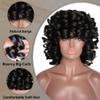 ELIM Curly Wigs for Black Women Short Kinky Curly Black Wigs for Women Big Curly Afro Soft Wig with Bangs Heat Resistant Natural Cute Synthetic Wig with Accessories Z014 view 3