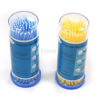 200 Pcs Disposable Micro Brushes Cotton Swab Applicators Tube for Eyelash Extension Glue Removal Lashes Graft Tools S / M / L Size for Choose (M (2.0mm head))