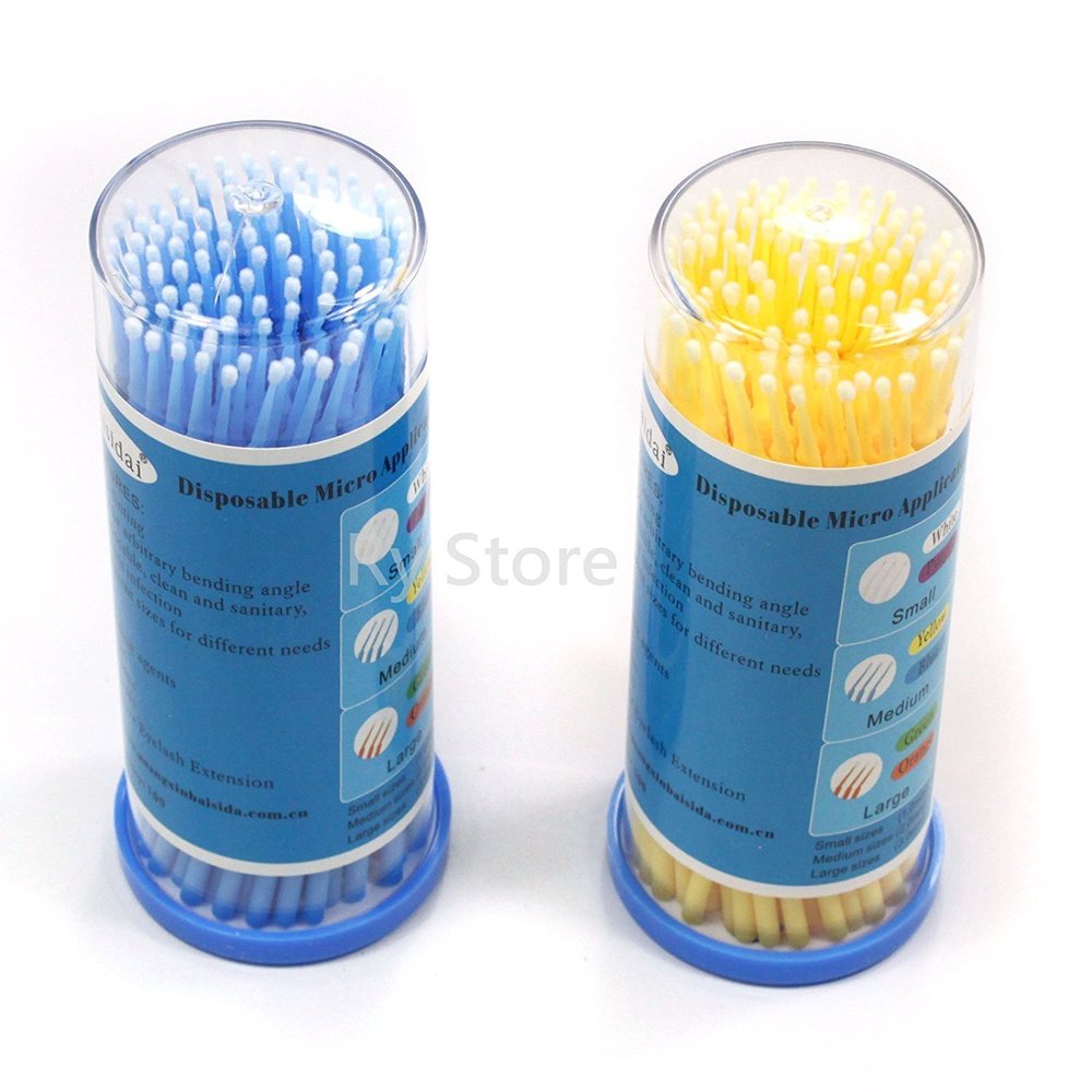 200 Pcs Disposable Micro Brushes Cotton Swab Applicators Tube for Eyelash Extension Glue Removal Lashes Graft Tools S / M / L Size for Choose (M (2.0mm head))