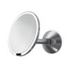 simplehuman, Brushed 8" Round Wall Mount Sensor Makeup Mirror, 5x Magnification, Hard-Wired (100-240v), Stainless Steel, 8" view 4