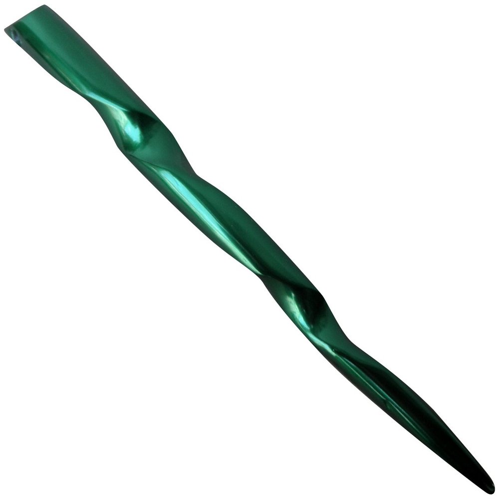 (1) Anodized Aluminum Conical Spiral 6" long Hair Stick Unbreakable Waterproof Pick Pic Pin Fork (Green)