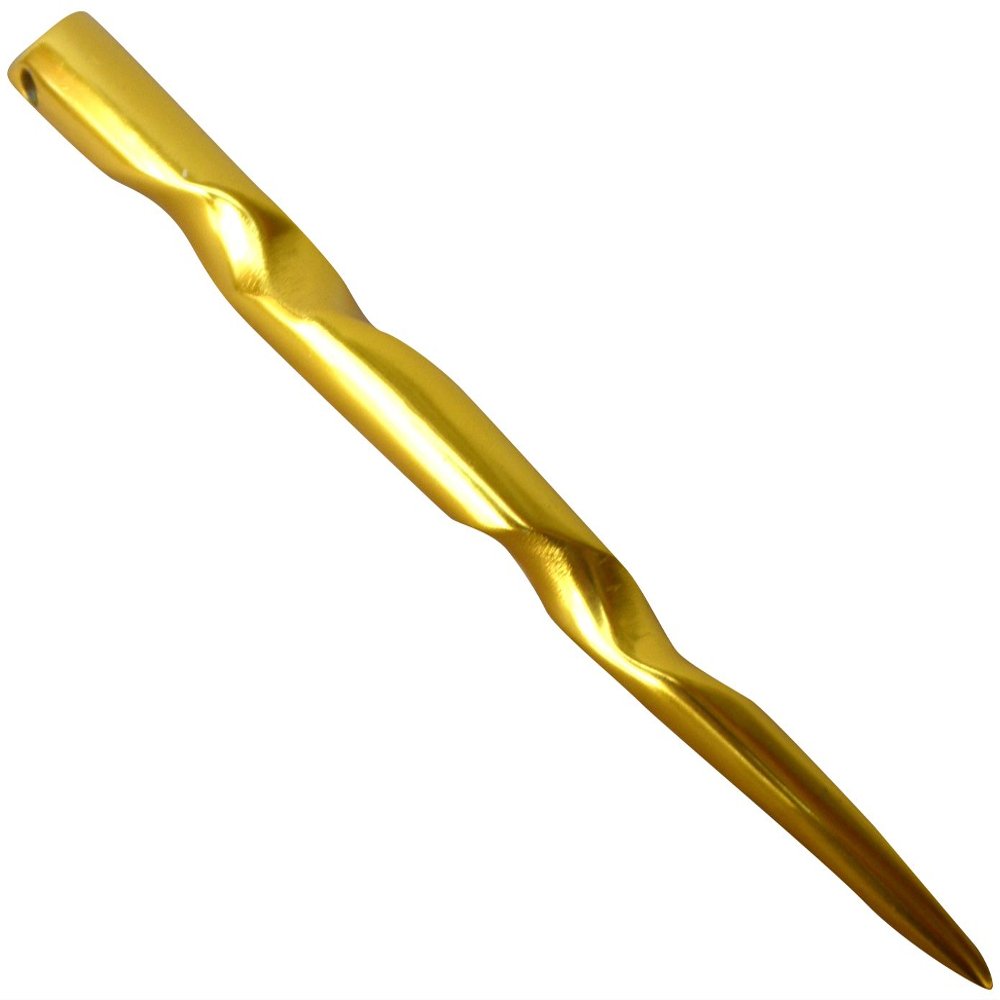 (1) Anodized Aluminum Conical Spiral 6" long Hair Stick Unbreakable Waterproof Pick Pic Pin Fork (Gold)
