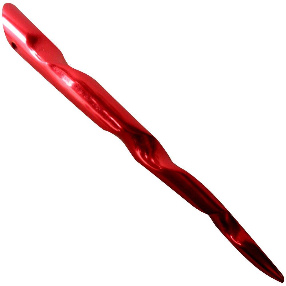 (1) Anodized Aluminum Conical Spiral 6" long Hair Stick Unbreakable Waterproof Pick Pic Pin Fork (Red)