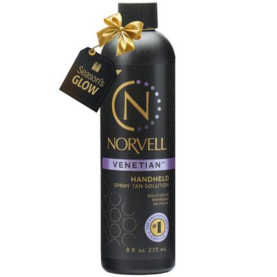Norvell Premium Spray Tan Solution Venetian 8 fl oz  Professional Sunless Tanning Formula for Natural Bronze Glow, Streak-Free, Fast-Drying, Long-Lasting Color