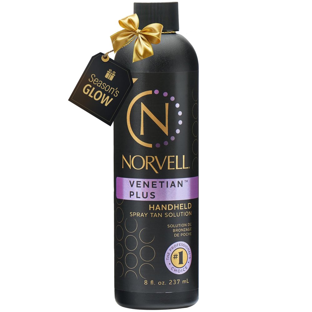 Norvell Premium Spray Tan Solution Venetian Plus 8 fl oz  Professional Sunless Tanning Formula for Deep Natural Bronze Glow, Streak-Free, Fast-Drying, Long-Lasting Color