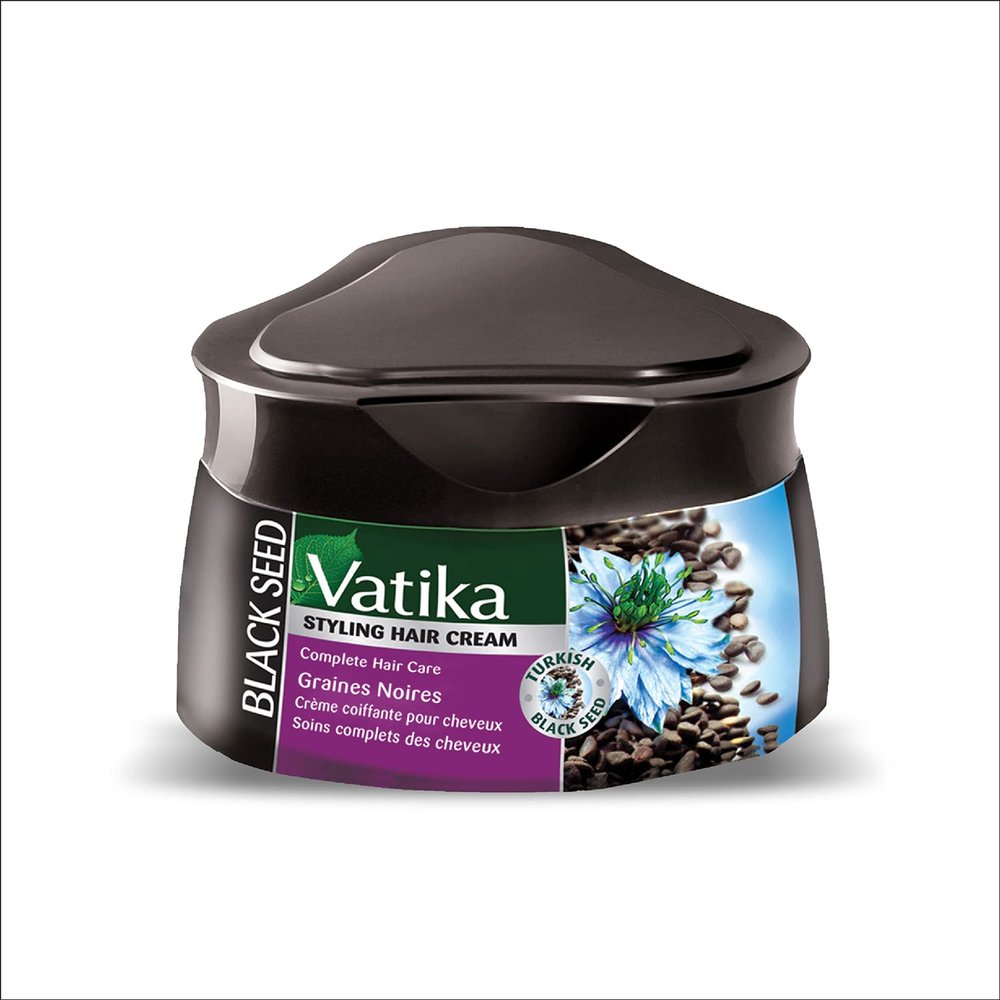 Vatika Naturals Styling Cream for Long, Curly, Dry, Color-treated Hair - with Coconut Blend, Hair & Combing Cream for Frizz-Free, Hydrated, Coconut & Lotion - Black Seed - 210ml