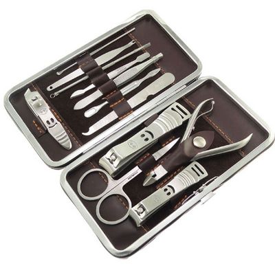 12 Pcs Personal Nail Care Pedicure and Manicure Set Grooming Kit/Portable Stainless Steel Nail Clippers Trimmers Tools Nail Cleaner Set with Secure Leather Case for Travel and Home Use