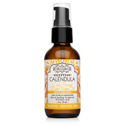 Shea Terra Egyptian Calendula Cold-Pressed Extra Virgin Oil, All Natural & Organic Oil Packed with Skin-Calming and Purifying Properties to Soothe Irritated, Weathered & Sun-Burned Skin, 2 oz