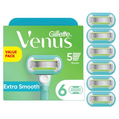 Gillette Venus Extra Smooth Womens Razor Blade Refills, 6 Count, Designed for a Close, Smooth Shave