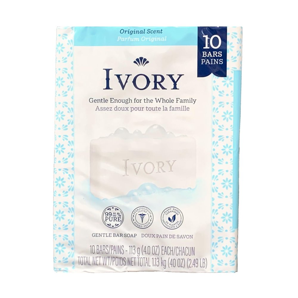 Ivory Original Bar Soap (10 Bars of 4 Oz Each), 39.8 Oz