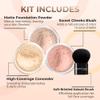 4pc (LIGHT) KIT w/KABUKI BRUSH Mineral Makeup Matte Loose Powder Foundation Concealer Blush Long Lasting Bare Face Cosmetics view 2