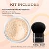 2pc FOUNDATION with KABUKI BRUSH Mineral Makeup (FAIR 1) Matte Loose Powder Bare Face Cosmetics Full Coverage Long Lasting All Skin Types SPF 18 view 2