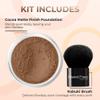 2pc FOUNDATION with KABUKI BRUSH Mineral Makeup (COCOA) Matte Loose Powder Bare Face Cosmetics Full Coverage Long Lasting All Skin Types SPF 18 view 2