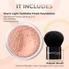2pc FOUNDATION with KABUKI BRUSH Mineral Makeup (LIGHT TAN) Matte Loose Powder Bare Face Cosmetics Full Coverage Long Lasting All Skin Types SPF 18 view 2