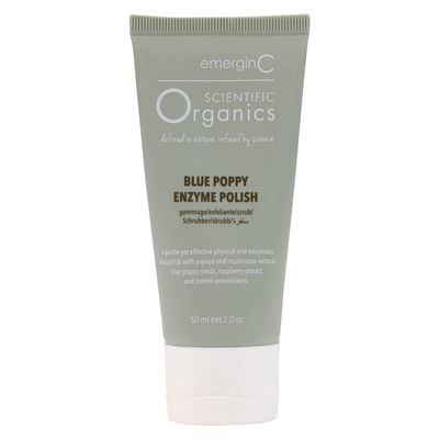 emerginC Scientific Organics Blue Poppy Enzyme Brightening Polish - Exfoliating Enzyme Face Scrub - Gently Removes Dead Skin Cells, Visibly Smoothes Texture + Tone (2 oz, 60 ml)