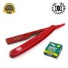 ALL RED BEARD CUT THROAT STRAIGHT BARBER RAZOR 100 BLADES Straight Razor Shave Ready Hand Made Sharpened Professional Barber Approved Cut Throat Honed Straight Edge Blade Shaving Kit view 1