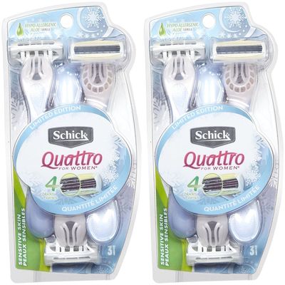 Schick Quattro Quattro for Women Sensitive Skin Disposable Razor - 3 ct - 2 pk