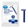 MED PRIDE Medical Razor, Double Edge Shaver (Medpride Disposable Razors | 50-Pack| Twin Blades & Easy Grip For Max Control & Smoothness| Unisex, Smooth & Comfortable Shaving Care for Men & Women) view 1