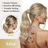 Ve Sunny Hair Extensions Ponytail Real Human Hair 80G Wrap Around Clip in Ponytail Hair Extensions Straight Extensions Human Hair for Women Dark Blonde Highlights Golden Blonde 14inch view 4