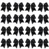 16PCS 8" Large Cheer Hair Bows Ponytail Holder Elastic Band Handmade for Cheerleading Teen Girls College Sports (Black, 1 Count (Pack of 16)) view 1