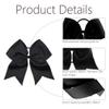 16PCS 8" Large Cheer Hair Bows Ponytail Holder Elastic Band Handmade for Cheerleading Teen Girls College Sports (Black, 1 Count (Pack of 16)) view 4