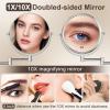 DECLUTTR 8 Inch Wall Mounted Magnifying Mirror with 10x Magnification, Double Sided Vanity Makeup Mirror for Bathroom, Chrome Finished view 2