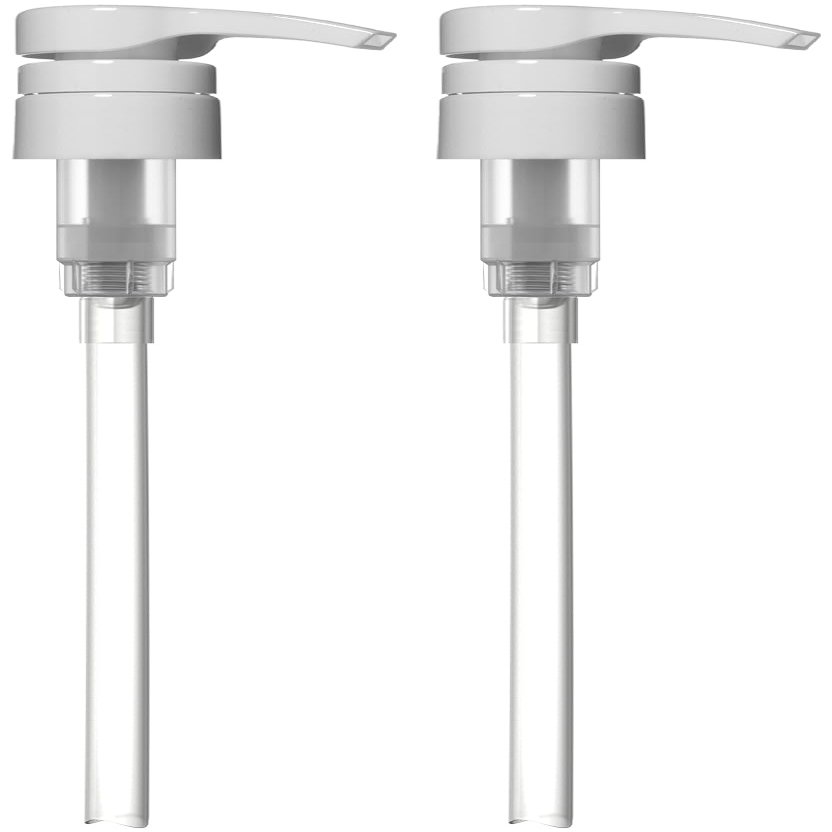 Bar5F Shampoo & Conditioner Pumps for 1 L / 33.8 oz Bottles | Fits 1 Neck | Replacement Pump Top for Soap, Lotion & Body Wash (2-Pack White (Jet))