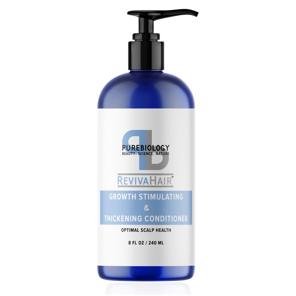 Pure Biology Hair Conditioner for Fine, Damaged Hair - Volumizing Conditioner with Biotin, Keratin, Rosemary and Argan Oils - Moisturizing Conditioner for Dry Hair and Thinning Hair Volume