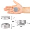 0.5 oz Screw Top Aluminum Tin Jar with Screw Lid and Blank Labels (Silver - Pack of 32) view 2