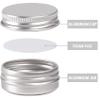0.5 oz Screw Top Aluminum Tin Jar with Screw Lid and Blank Labels (Silver - Pack of 32) view 3