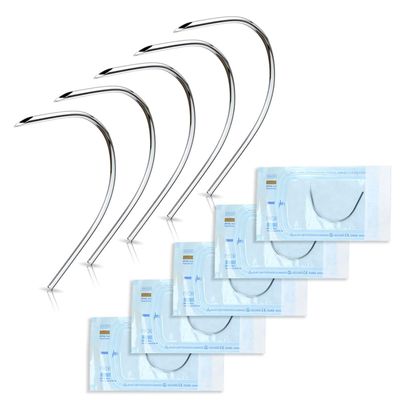 10PCS Curved Piercing Needles 14G Curved Body Piercing Needles Sterilized Surgical Steel Disposable Curved Needles for Belly Button Piercing Needles Curved 14 Gauge