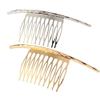 2Pcs French Twist 10 Teeths Comb Alloy Metal Bridal Wedding Hair Side Comb Headpiece Hair Jewellery Fashion Accessory for Women Girls, Gold and Silver view 2