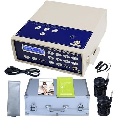 Healcity Ionic Foot Bath Detox Machine Birthday Gift Professional Negative Hydrogen Ion Foot Detoxification System with 2 Detox Arrays Far Infrared Wrist Strap Waist Belt Storage Case