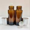 10ml [1/3 oz] EMPTY AMBER Glass Rollon Bottle with Plastic Roller & Aluminum SILVER Ring Caps [75 Pcs] view 2