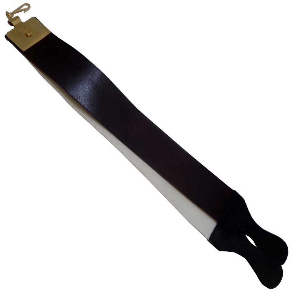 BLADE PRO Double Razor Straps | Leather & Nylon Construction | Stainless Steel Fitting | 23" x 2.5" (58.4 cm x 6.4 cm) | Essential Sharpening Tool for Barbers & Grooming Enthusiasts