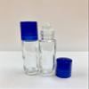 10ml [1/3 oz] EMPTY CLEAR Glass Rollon Bottle with Plastic Roller & Plastic MIX Color Caps [12 Pcs] view 3