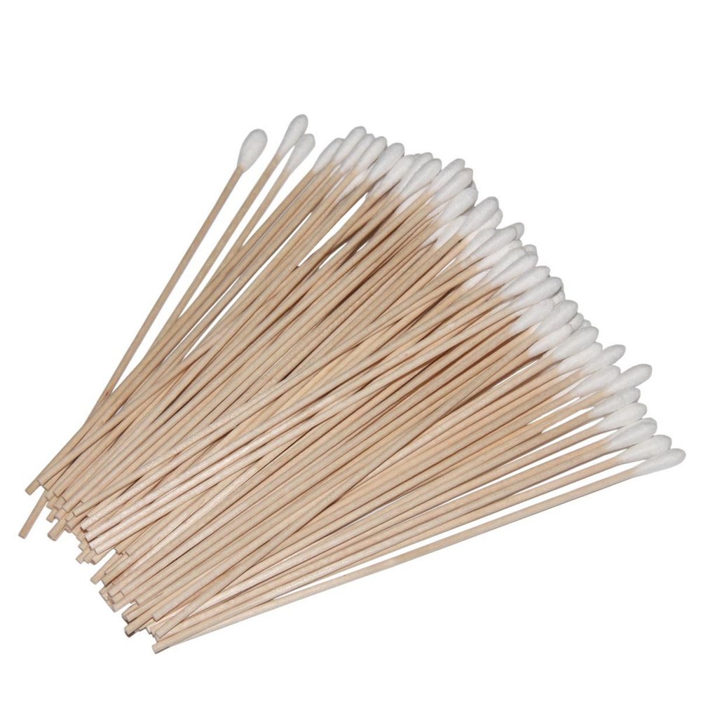 200 Pcs Cotton Swab Applicator Q-tip Swabs 6" Extra Long Wood Makeup Application