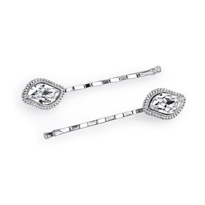 1928 Bridal Crystal Bobby Pin Set, (2 Pcs)