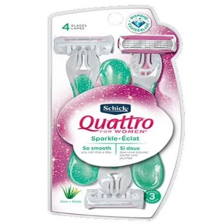 Schick Quattro For Women Disposable Sparkle, 3 ea
