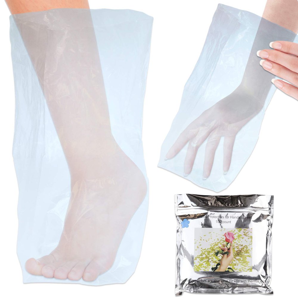 100 Counts - Paraffin Wax Thermal Mitt Liners for Hand or Foot Professional or Personal Use (BLUE Color)