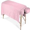 600 Thread Count 100% Egyptian Cotton 3-Piece Massage Table Spa Sheet Set (Pink Solid) view 1