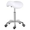 Kaleurrier Saddle Stool Rolling Swivel Height Adjustable with Wheels,Heavy Duty Saddle Chair,Ergonomic Stool Chair for Hair Salon Lab Clinic Dental Massage Home Office Kitchen (White, Without Back) view 1