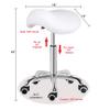 Kaleurrier Saddle Stool Rolling Swivel Height Adjustable with Wheels,Heavy Duty Saddle Chair,Ergonomic Stool Chair for Hair Salon Lab Clinic Dental Massage Home Office Kitchen (White, Without Back) view 2