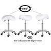 Kaleurrier Saddle Stool Rolling Swivel Height Adjustable with Wheels,Heavy Duty Saddle Chair,Ergonomic Stool Chair for Hair Salon Lab Clinic Dental Massage Home Office Kitchen (White, Without Back) view 4
